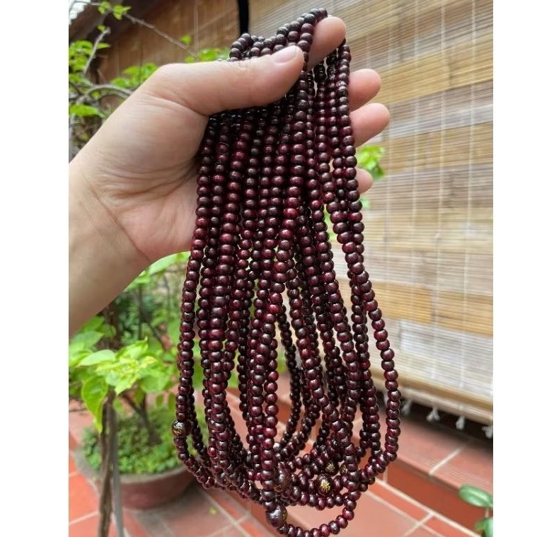 🍀 Vòng tay khảm chữ Phật chuỗi 108 hạt