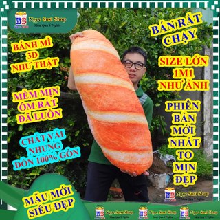 THÚ BÔNG BÁNH MÌ 3D KHỔNG LỒ SIZE 1M5 SIÊU MỊN [CAO CẤP]