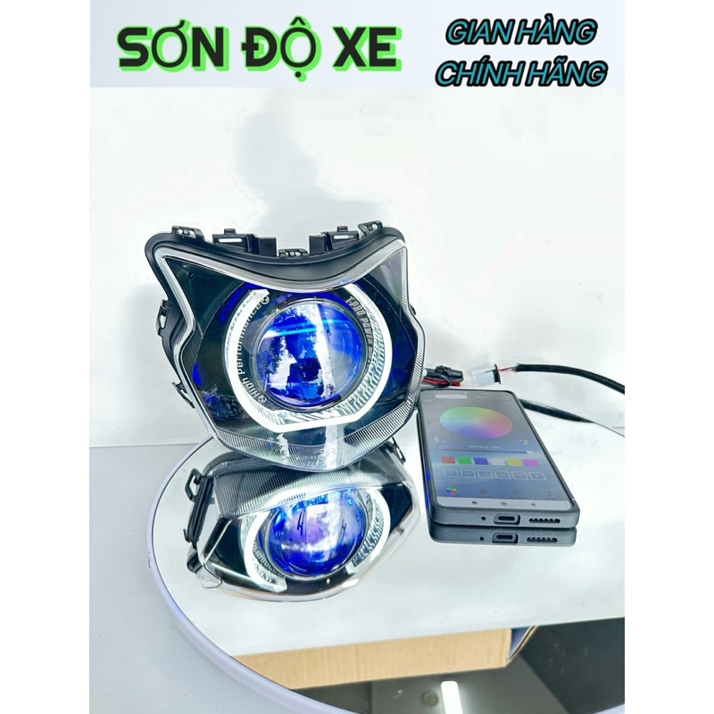Bi Cầu Xe Vision 2021-2025 Độ Sẵn Bi KZ S600Pro V2 Công  75w Lazer , Vòng 3D + Mắt Quỷ Đổi Màu ( Bảo Hành 24 Tháng )