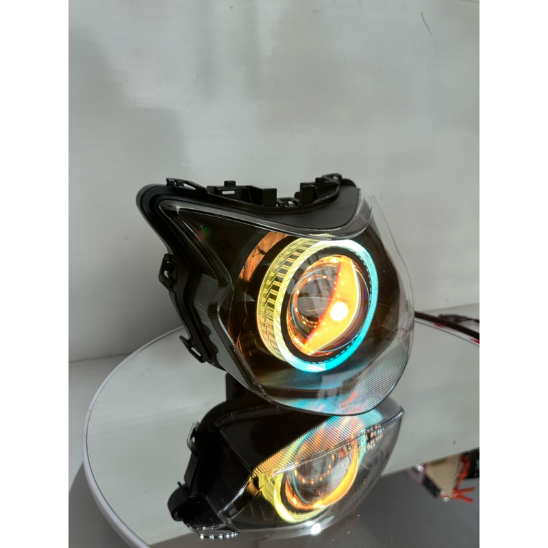 Bi Cầu Xe Vision 2021-2025 Độ Sẵn Bi M37 Lazer V2 75w Lazer ,Vòng 3D+ Mắt Quỷ Đổi Màu ( Bảo Hành 24 Tháng )