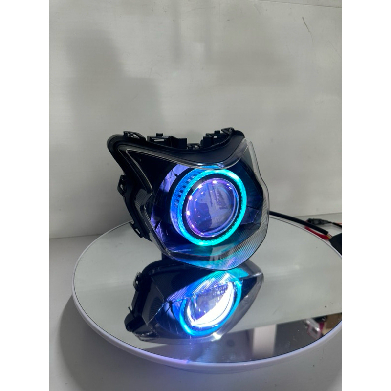 Bi Cầu Xe Vision 2021-2025 Độ Sẵn Bi KZ S600Pro V2 Công  75w Lazer , Vòng 3D + Mắt Quỷ Đổi Màu ( Bảo Hành 24 Tháng )