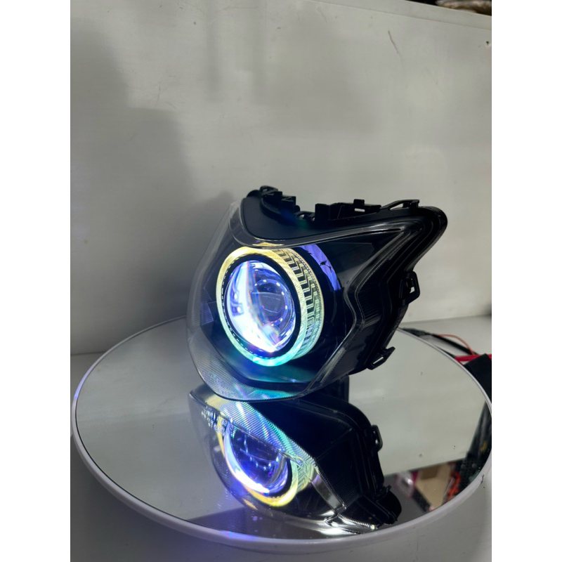 Bi Cầu Xe Vision 2021-2025 Độ Sẵn Bi M37 Lazer V2 75w Lazer ,Vòng 3D+ Mắt Quỷ Đổi Màu ( Bảo Hành 24 Tháng )