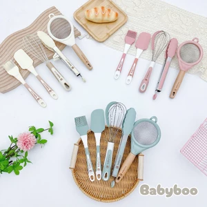 Bộ 5 Dụng Cụ Babyboo Chế Biến Đồ Ăn Dặm Thông Minh Cho Bé Chất Liệu Silicon An Toàn