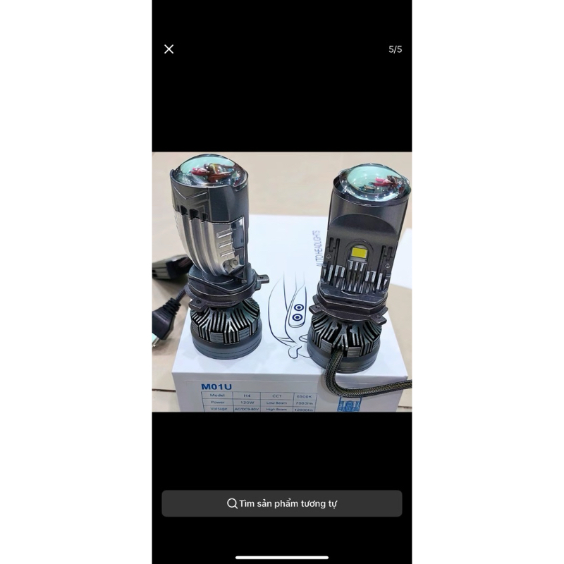 Bi Cầu Mini Công Xuất Cao 120W M01U  Chân H4 Lắp Đặt Dễ Dàng ( Bảo Hành 24 Tháng Lỗi Đổi Mới )