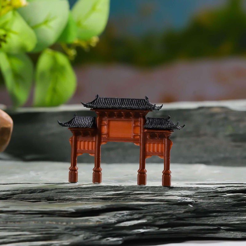 mô hình cổng tam quan bằng nhựa trang trí tiểu cảnh