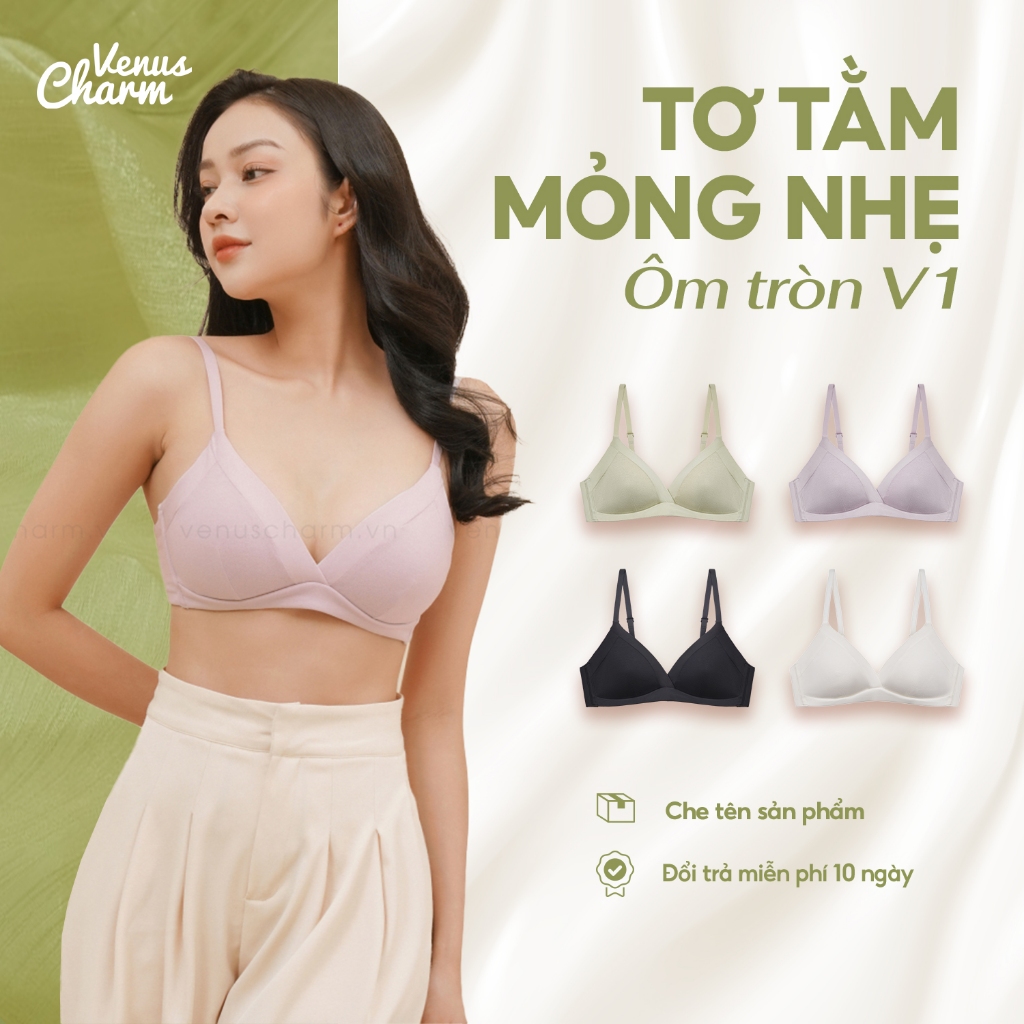 Ảnh Áo ngực nữ không gọng đệm mỏng chưa đến 0,5cm cotton tơ tằm êm ái thoáng mát Venus Charm 8005 1