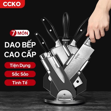 Bộ dao nhà bếp CCKO CK9821 gồm dao làm bếp, dao chặt xương, dao gọt hoa quả, dao cắt lát, mài dao, kéo đa năng cao cấp