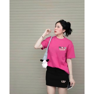 Set ( Áo Thun Hồng Sen + Chân Váy Ngắn ) Áo Phông Nữ Chepol UNISEX,Cổ Tròn,Tay Ngắn,Chất Cotton Co Dãn 2 Chiều  CP_x6248