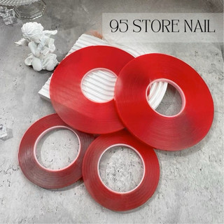 Băng keo đỏ nail , cuộn keo đỏ 2 mặt dán mẫu móng , tạo fan mi , dùng trong nailbox