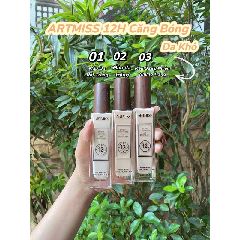 Kem nền Artmiss 12h-24h SIÊU KIỀM DẦU dạng lỏng, kiểm soát dầu, lâu trôi, chống nước  12h/24h - 40ML
