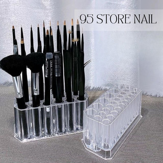 hộp đựng cọ cao cấp 26 ô , khay cắm cọ nhíp nail bằng meka