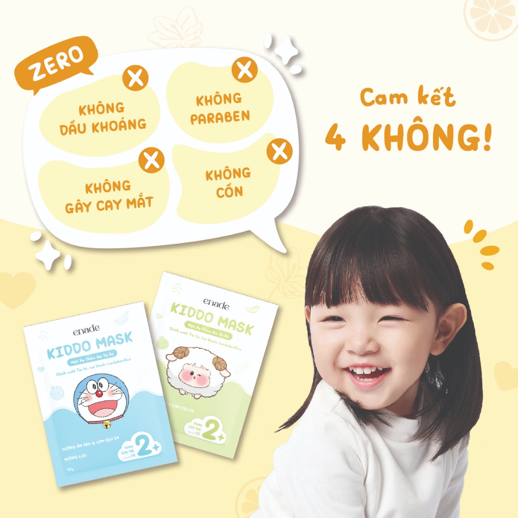 Mặt Nạ Tía Tô Enade cho em bé từ 2 tuổi - Giúp dưỡng ẩm, dịu da với chiết xuất Tía tô