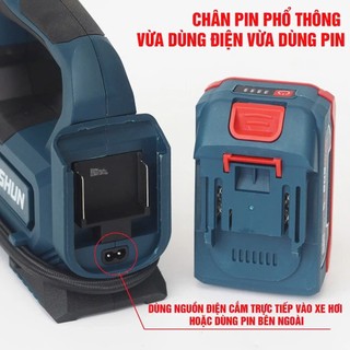 Máy bơm hơi pin BOSHUN BS-BH120, 120w, Nặng 940gram, Áp suất tối đa 120 psi, Màn hình led
