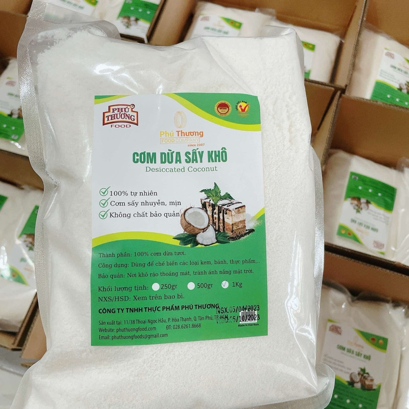 Cơm Dừa Sấy Mịn Phú Thương Thùng 10kg
