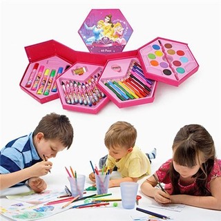 Hộp bút màu xoay 4 tầng cho bé - bộ bút tô màu 46 chi tiết cho bé Toy