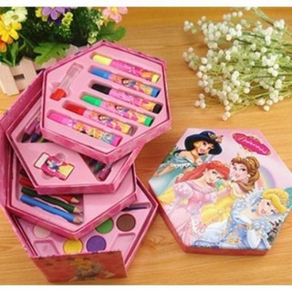 Hộp bút màu xoay 4 tầng cho bé - bộ bút tô màu 46 chi tiết cho bé Toy