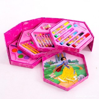 Hộp bút màu xoay 4 tầng cho bé - bộ bút tô màu 46 chi tiết cho bé Toy
