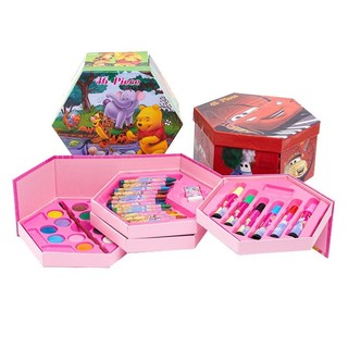 Hộp bút màu xoay 4 tầng cho bé - bộ bút tô màu 46 chi tiết cho bé Toy