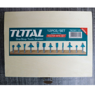 TOTAL Bộ 12 mũi phay gỗ (8mm) TACSR1121