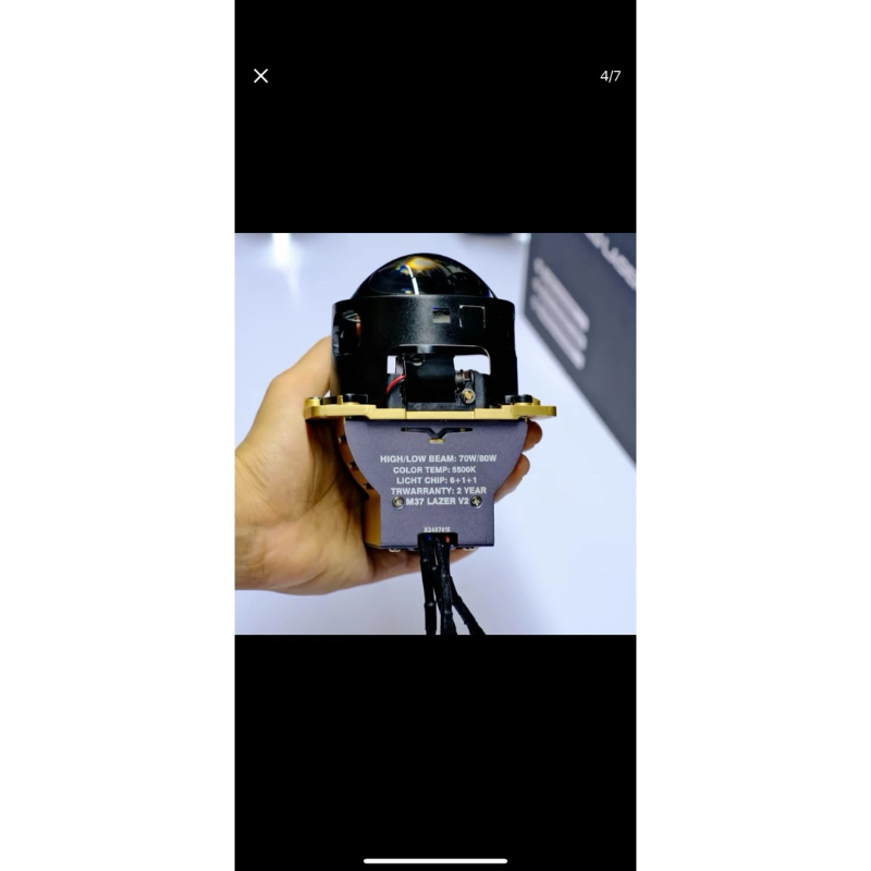 ComBo Bi Cầu M37 Lazer V2 Kèm Led Mắt Quỷ App + Vòng 3D Trắng Công Xuất 80W Lắp cho Oto Và Xe Máy ( Bảo Hành 24 Tháng )