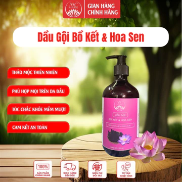 Dầu Gội Bồ Kết Hoa Sen, Dầu Gội Thảo Dược Chăm Sóc Tóc Cao Cấp Dịu Nhẹ Lành Tính MC Natural VN