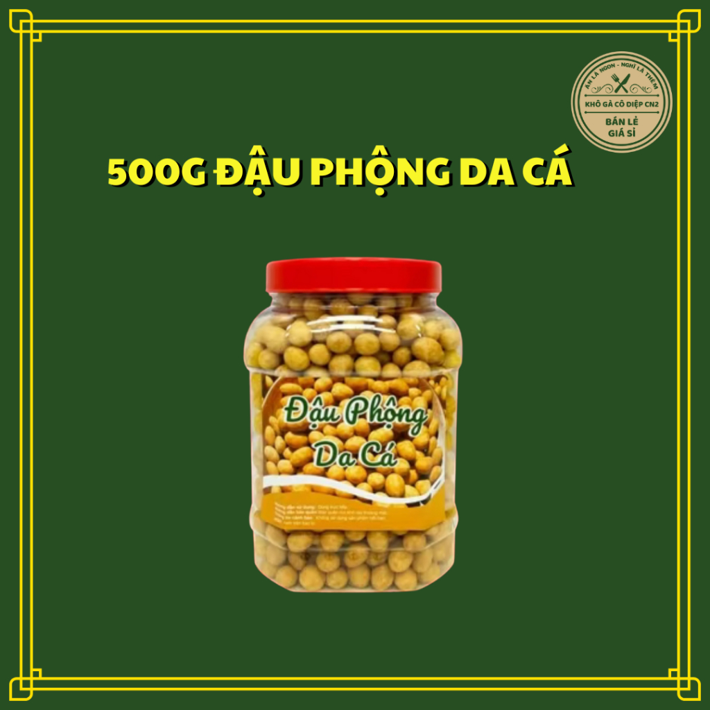 500g Đậu phộng tỏi ớt, Đậu phộng da cá, Đậu hà lan tỏi ớt