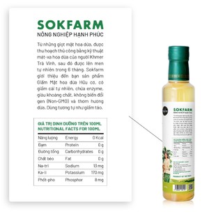 Giấm mật hoa dừa organic Sokfarm