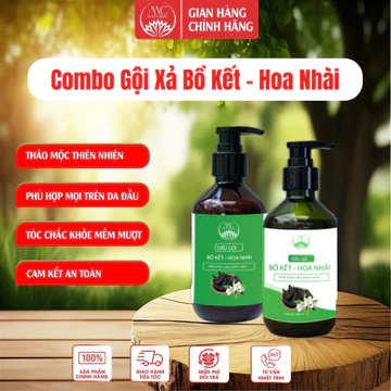 Combo Gội Xả Bồ Kết Hoa Nhài, Combo Dầu Gội Dầu Xả Chăm Sóc Tóc Tự Nhiên Diu Nhẹ MC Natural VN