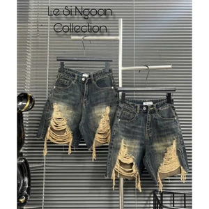 Quần Jean Ngố Nữ Rách Tua Rua Không Lai 518 - 519/ LÊ SĨ NGOAN