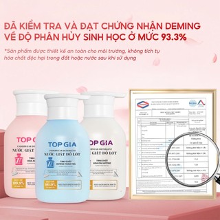 Nước Giặt Đồ Lót Sinh Học TopGia Khử Mùi Kháng Khuẩn 99%, An Toàn Với Da Nhạy Cảm, Chai 520ml