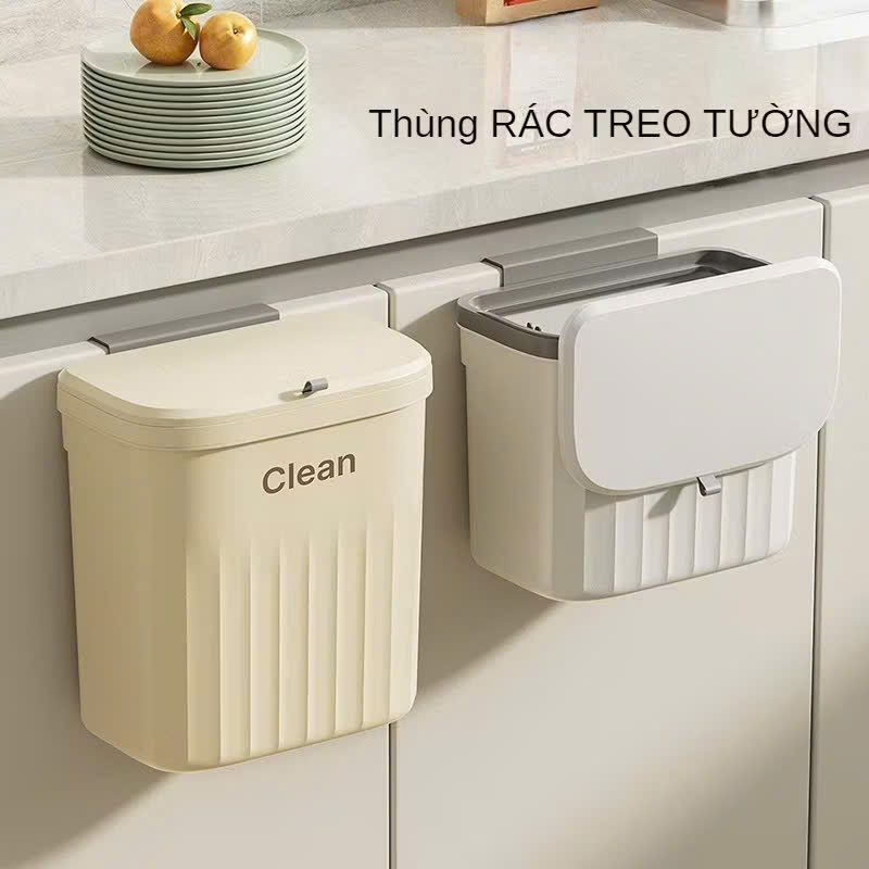 Thùng Đựng Rác Dán Tường Nắp Lật,Thùng Rác Treo Tường Nhà Vệ Sinh Có Nắp - THÙNG RÁC TREO 12L CLEAN DESIGN HIỆN ĐẠI