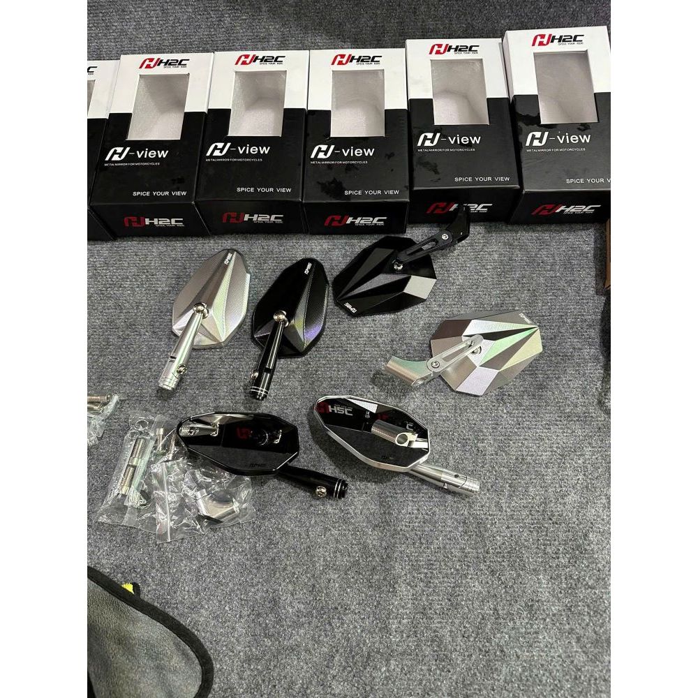 Kính gương chiếu hậu H2C V2 và V5 gắn xe máy Sirius Wave Dream Exciter Winner Airblade Vario.....