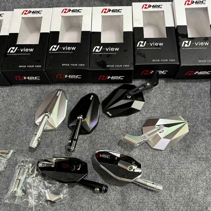 Kính gương chiếu hậu H2C V2 và V5 gắn xe máy Sirius Wave Dream Exciter Winner Airblade Vario.....