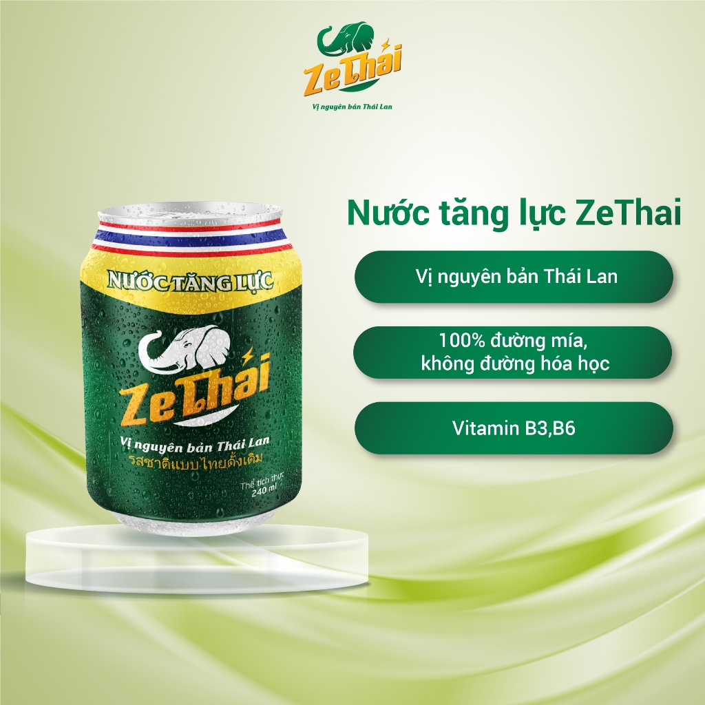 ZeThai - Nước tăng lực giải khát ZeThai - Vị nguyên bản Thái Lan/ Hương ...