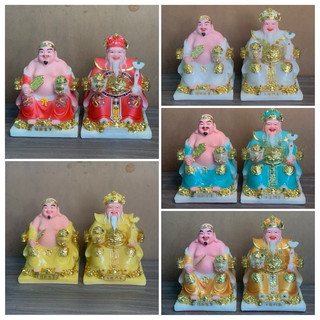 (Tặng đồng xu) Bộ Tượng Thần Tài Thổ Địa Đá Cao Cấp Nhiều Màu Phong Thuỷ Tài Lộc