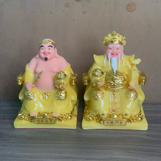 (Tặng đồng xu) Bộ Tượng Thần Tài Thổ Địa Đá Cao Cấp Nhiều Màu Phong Thuỷ Tài Lộc
