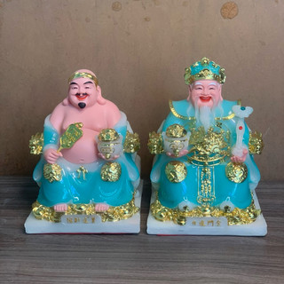 (Tặng đồng xu) Bộ Tượng Thần Tài Thổ Địa Đá Cao Cấp Nhiều Màu Phong Thuỷ Tài Lộc