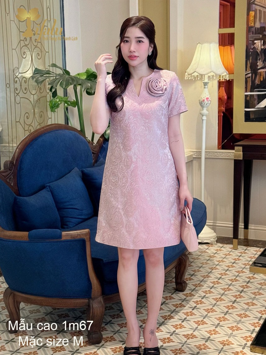 Ảnh Đầm dự tiệc trung niên TIFALU chất gấm hoa sang trọng - ZOL336PLE 4