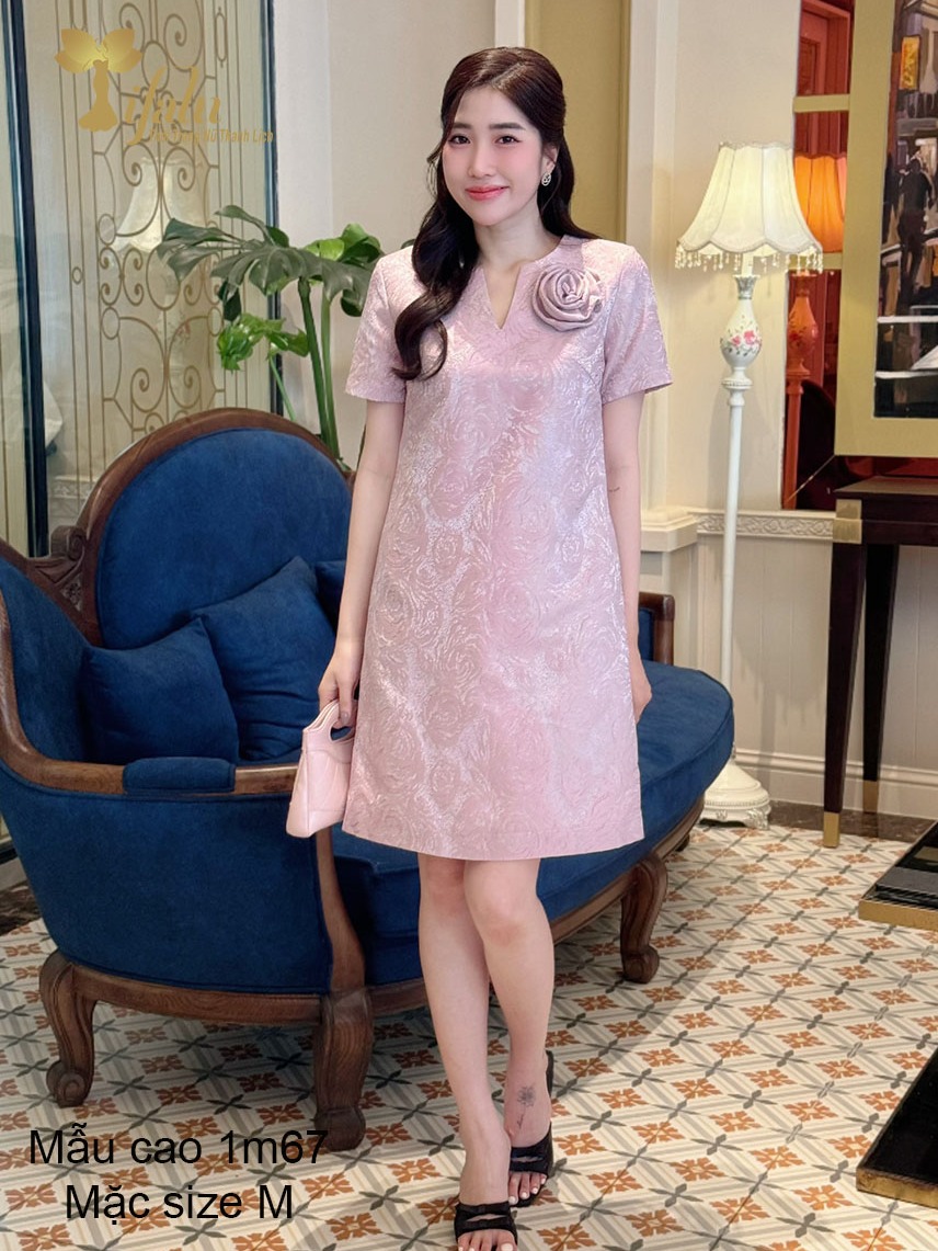Ảnh Đầm dự tiệc trung niên TIFALU chất gấm hoa sang trọng - ZOL336PLE 2