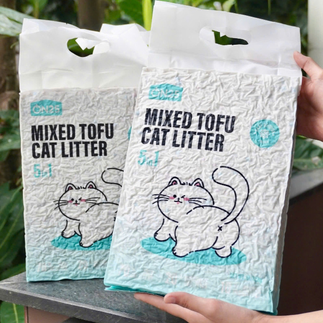 {Mùi Sữa}Cát đậu nành hữu cơ mix TOFU Cat's On 2.5KG Cát vệ sinh mèo đổ ...