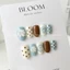 Nailbox thiết kế form ngắn nail xanh dương đi biển vỏ sò sắc màu by Bloom.nailbox