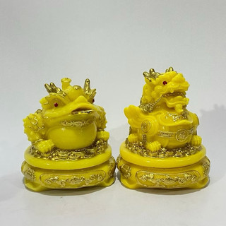 (Giá rẻ nhất) Cặp Cóc Thiềm Thừ cao 15cm, Tỳ Hưu Cao 18cm Ngậm Đồng Xu May Mắn Chất Liệu Đá Cao Cấp Màu Sắc Đẹp