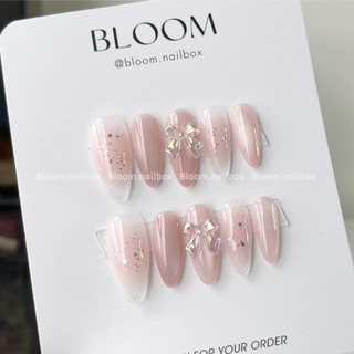 [B70] Móng giả thiết kế ombre hồng pastel mắt mèo ánh trắng sáng da nail xinh kỷ yếu Bloom.nailbox