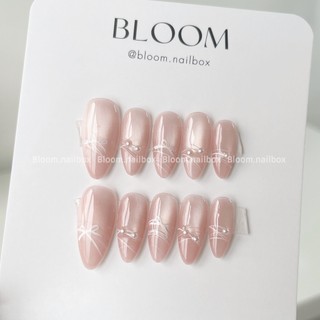 [B72] Móng úp thiết kế thủ công mắt mèo hồng nơ ẩn xinh ko vướng nail đi học đi chơi by Bloom.nailbox
