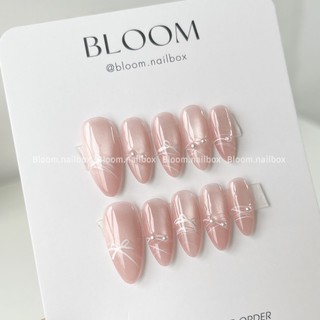 [B72] Móng úp thiết kế thủ công mắt mèo hồng nơ ẩn xinh ko vướng nail đi học đi chơi by Bloom.nailbox