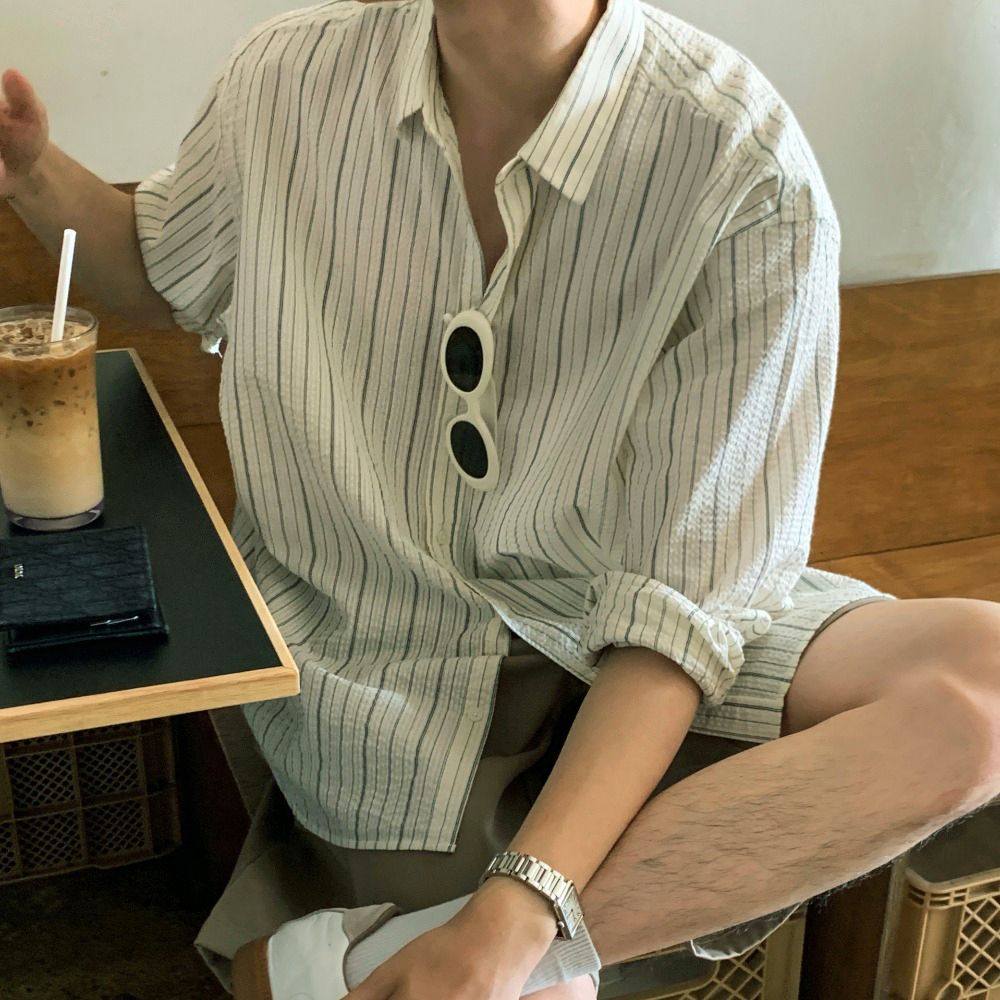 Áo Sơ Mi Nam Kẻ Sọc Dài Tay Chất Cotton Xốp Cao Cấp Chống Nhăn Tốt Mềm Mại  HALLEY A25