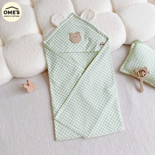 Choàng Ủ OME với Chất Cotton Organic Mềm Mại, Thoáng Khí, An Toàn cho Làn Da Nhạy Cảm của Bé Yêu.