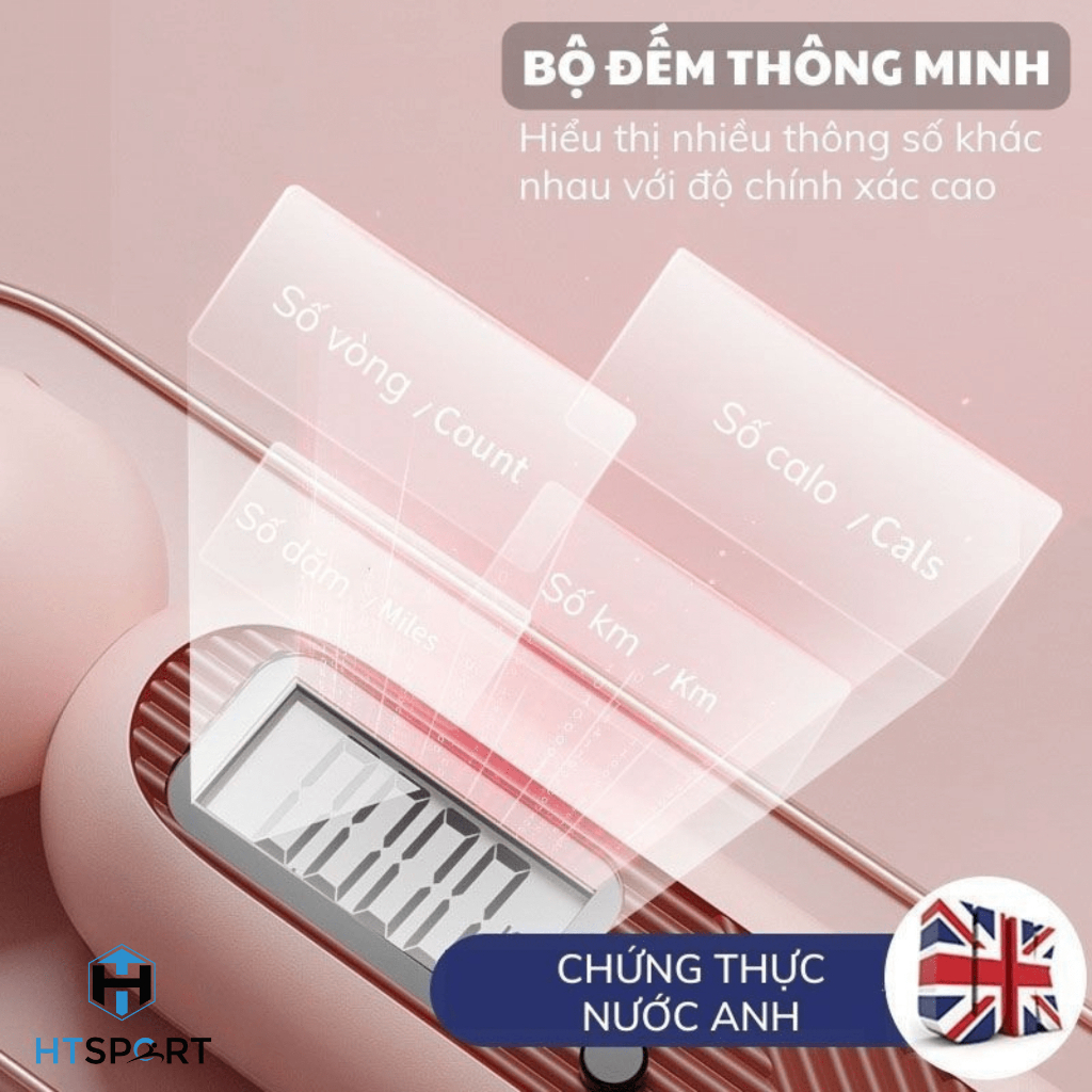 Dây Nhảy Không Dây Có Bóng, Dây Nhảy Thể Lực Điện Tử Có Đếm Số Vòng Tập Thể Dục Thể Thao Giảm Cân Cao Cấp 2,8m Kèm Tạ