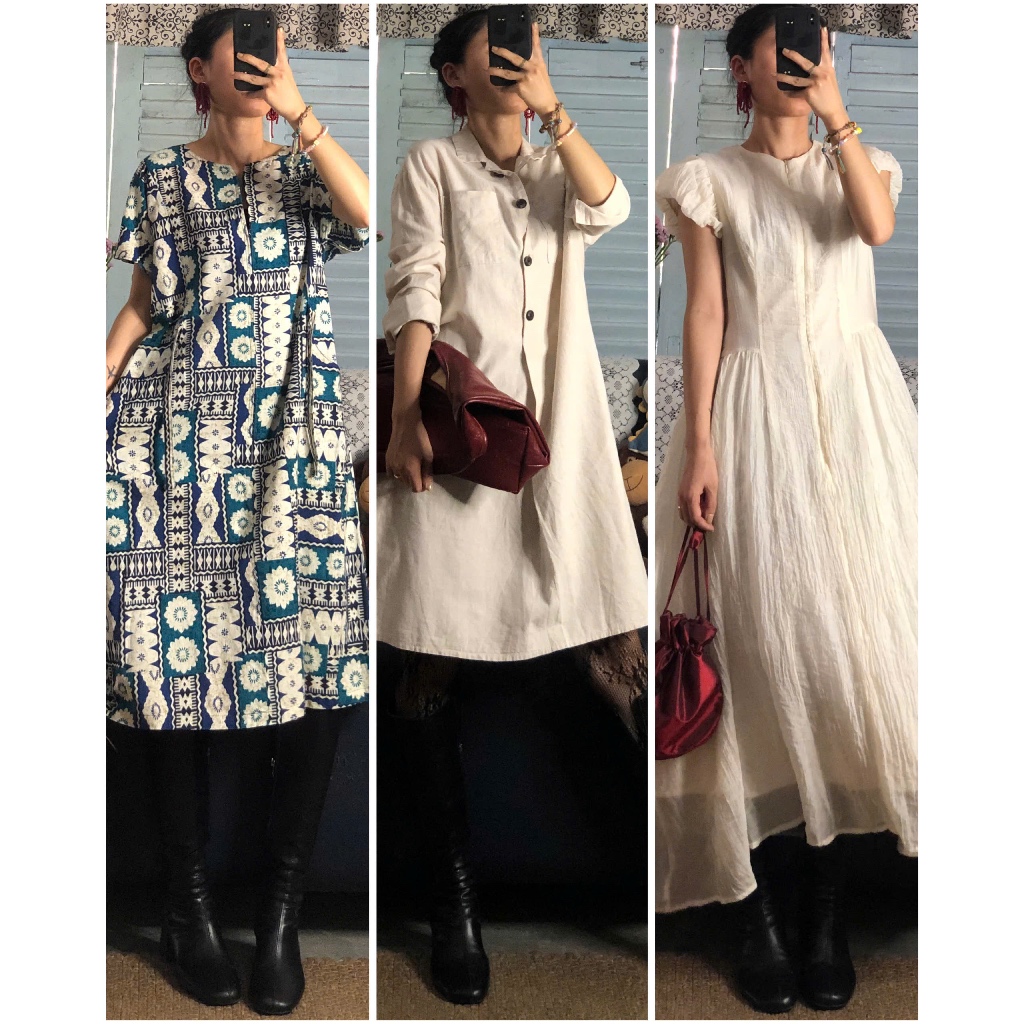 [April6 clothing] Set đầm váy vintage dáng dài