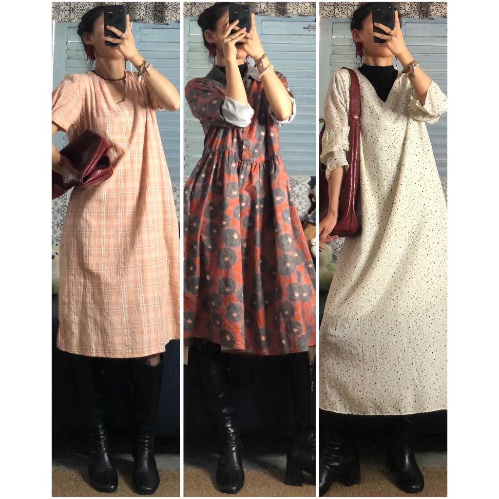 [April6 clothing] Set đầm váy vintage dáng dài